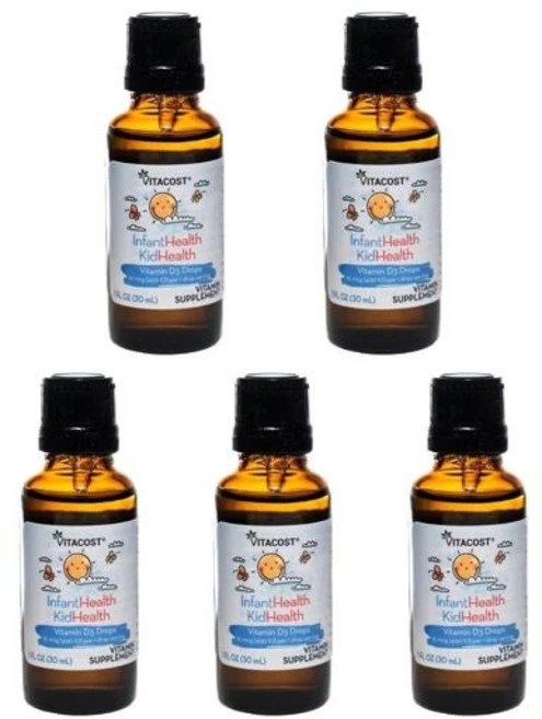 비타코스트 인펀트헬스 키드헬스 비타민 D3 드롭 10mcg(400 IU) 30ml, 5개 - 쿠팡