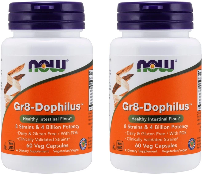 나우푸드 Gr8-도필러스 유산균 베지 캡슐, 60정, 2개 - 쿠팡