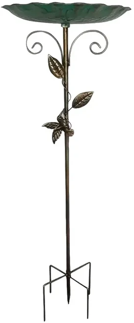 야외용 금속 새 목욕통 새 모이통 정원 파티오 마당 잔디 장식용 모이통, [01] Height 77cm Green