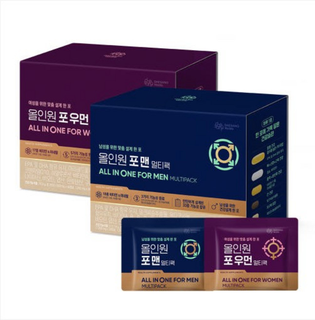 프리미엄 올인원 맨&우먼 활력케어 영양제 선물세트, 56정