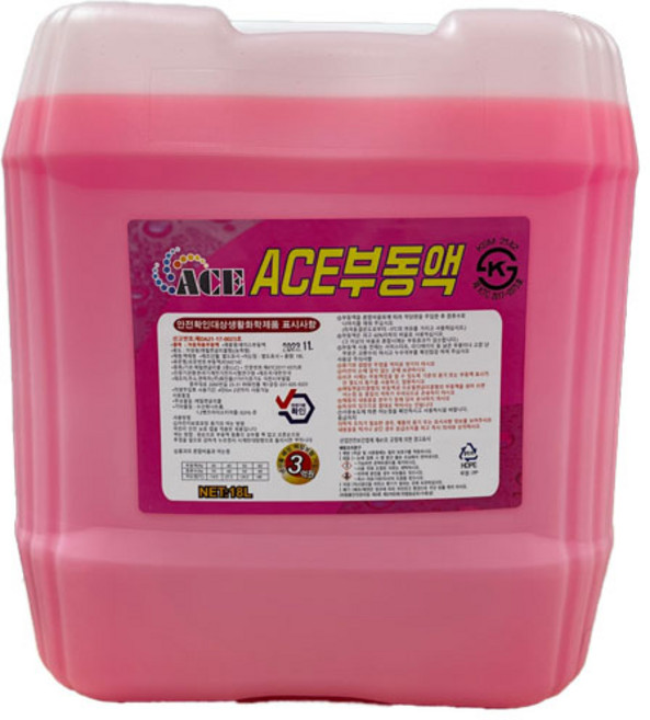 에이스 부동액 18L KS 적색, 1개, @ ACE 부동액_18L @