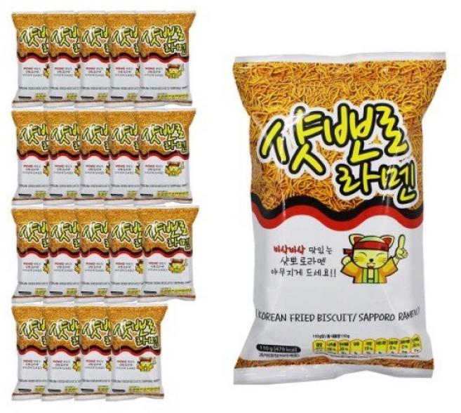 샷뽀로라멘 x20 뿌셔뿌셔 옛날 추억 과자, 110g, 1박스
