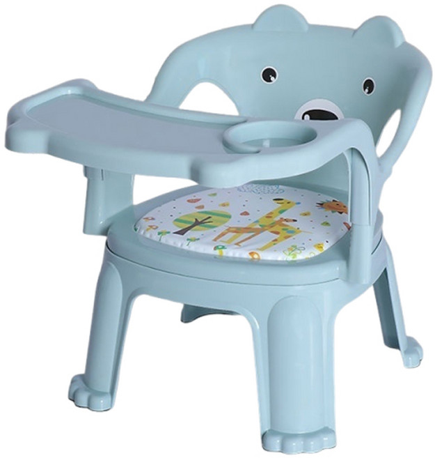 寶寶餐椅 多功能兒童餐桌椅 1到6歲, 高貴藍+餐盤+防滑【超商限購一件】