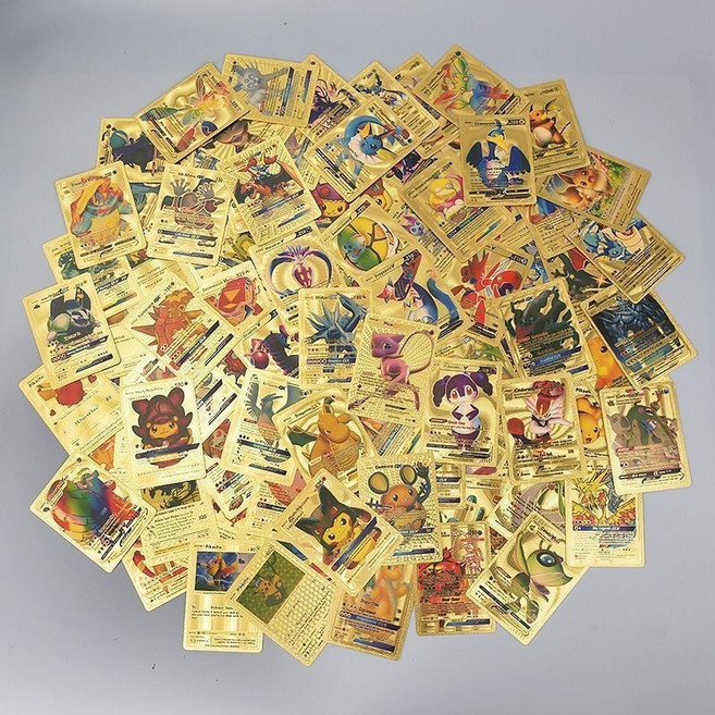 컬렉션용 골드 블랙 다이아 레인보우 컬러풀 배틀 카드 풀세트 선물용, 골드(55pcs), 1세트