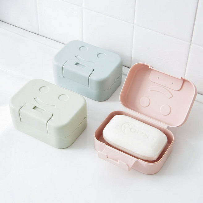 1+1 GF 스마일 여행용 비누 케이스 4COLOR, 그린 2개, 2개