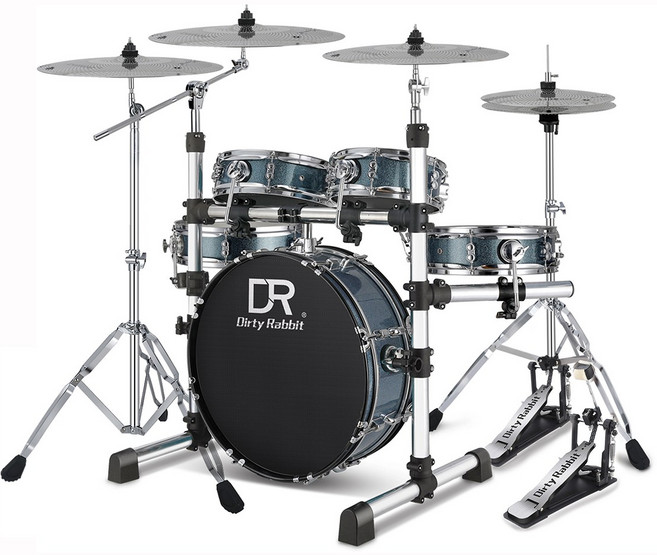 이스턴 코리아 DR 드럼 세트 정품 어쿠스틱 5기통 무소음 겸용 연습용 입문용 추천, 스타블루- 일반 5기통4심벌, 1개