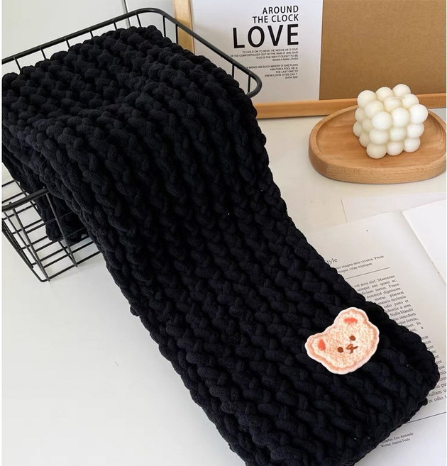 살림똑띠 목도리 뜨개질 세트 DIY, 블랙, 1개