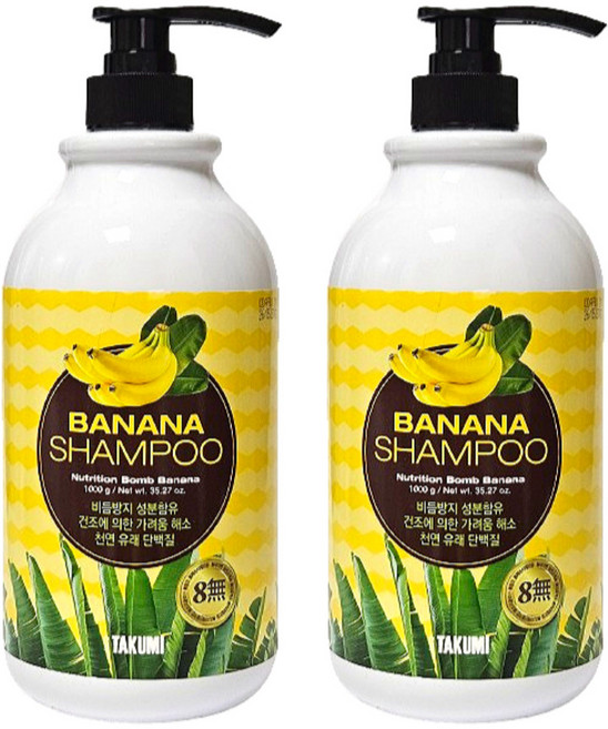 해든 카미타쿠미 바나나 샴푸 1000ml, 1L, 2개