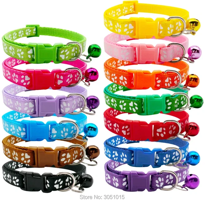 도매 발 목걸이 100 X 뜨거운 귀여운 벨 작은 개 고양이 애완 동물 조정 가능한 강아지 액세서리, 01 100 Pcs, 07 Hot 12 MixColor