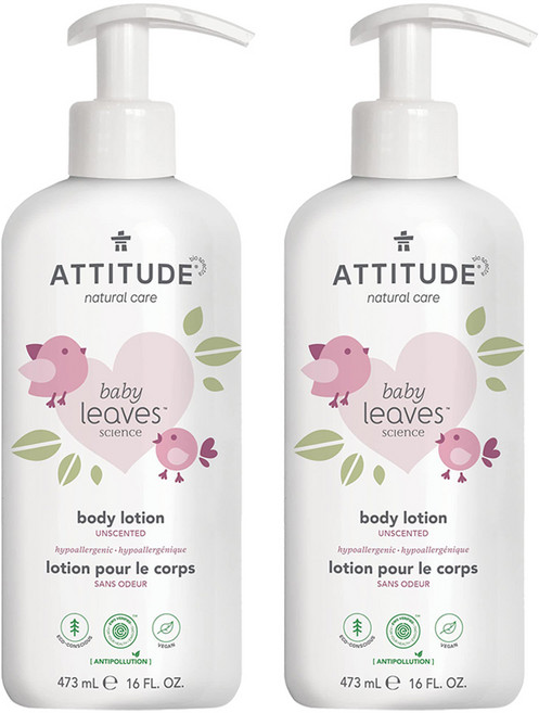 에티튜드 ATTITUDE 베이비 리브즈 사이언스 유아 바디로션 무향 473ml 2개