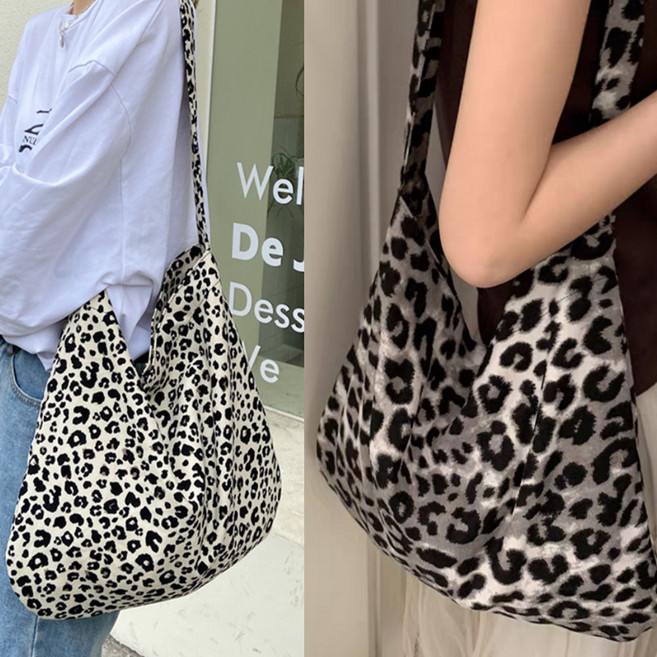 티모바 1+1 여성 호피 가방 에코백 여자 레오파드 천 호피무늬 숄더백 크로스백