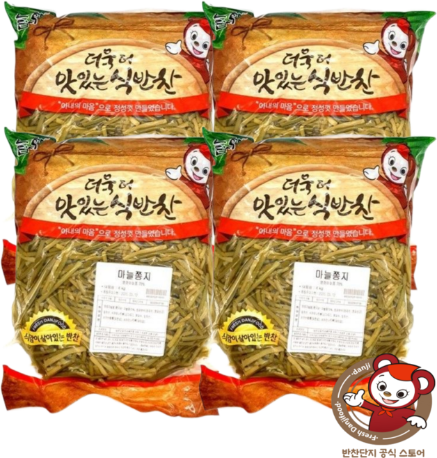 [반찬단지플러스] 반찬단지 마늘쫑지, 4개, 4kg