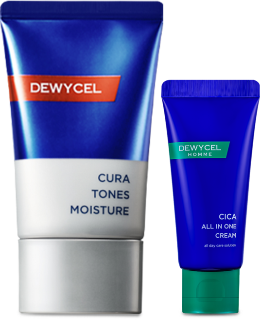 듀이셀 옴므 큐라톤즈 모이스쳐 40ml SPF50+ PA+++ 시카올인원 30ml 내추럴커버 톤케어 스킨로션 듀오세트, 1개, 1세트