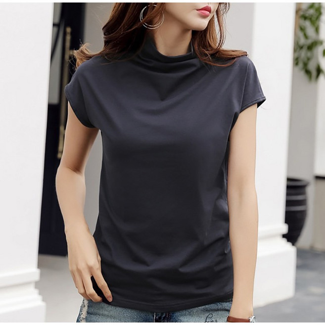 히트앤씨 3936 슬림 반팔이너티 여성 반폴라 냉감 모달 슬림 여자쿨티 여름패션 무지 보들보들 데일리