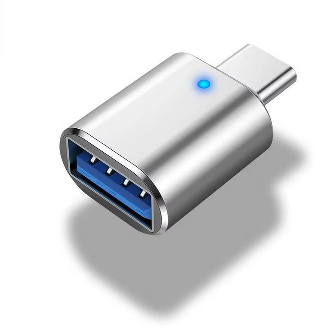 LED 디스플레이 USB 3.0-C타입 수 어댑터 A-USBC 커넥터 OTG C타입 자동차 충전 맥북 휴대폰용, 1개, [02] Silver Gray