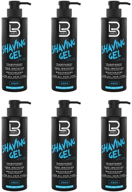 Level 3 Shaving Gel 레벨3 쉐이빙 젤, 6개, 500ml - 쿠팡