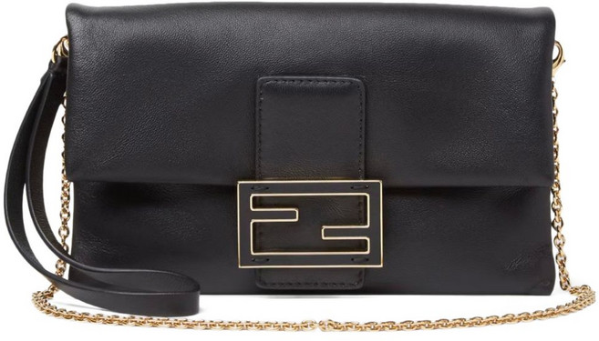 펜디 맘마 바게트 레더 클러치