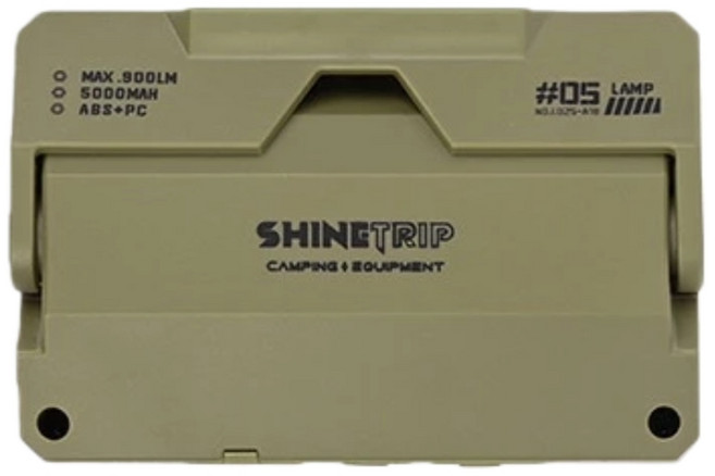 SHINETRIP 卡片式露營燈 900流明 5000mAh 電池 七檔調節 輕巧便攜, 1個, 軍綠色
