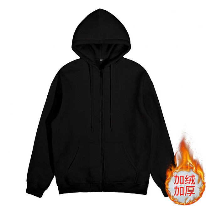 COMOON 韓版素色重磅落肩連帽外套，男女情侶款，多尺寸M-5XL，經典黑灰兩色可選