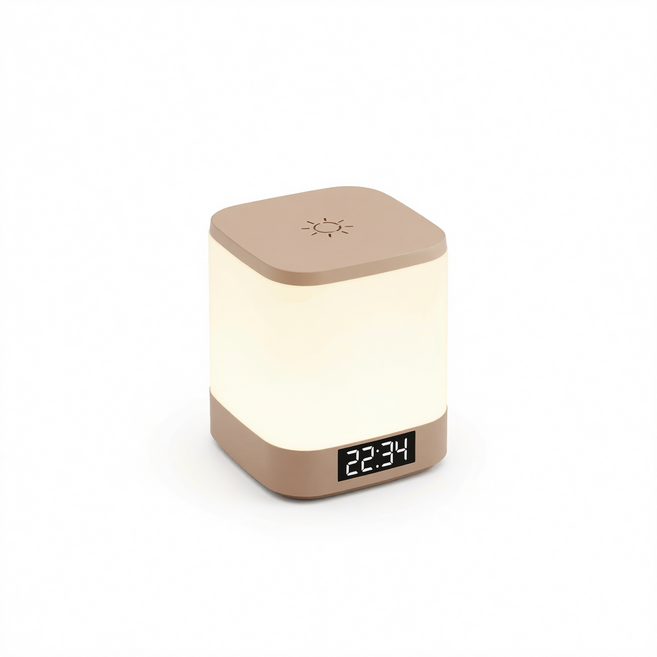 聲控充電檯燈, 語音時鐘款4800毫安 - 三種光色亮度調節定時關燈 4W, 1件