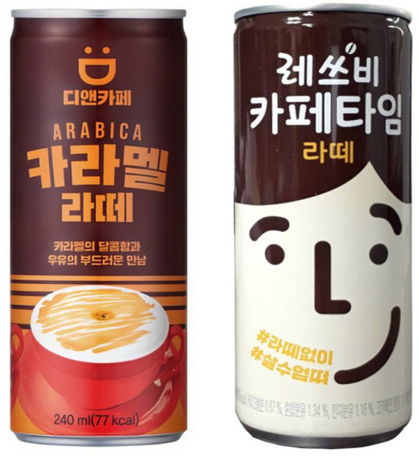 디앤카페 카라멜라떼 240mlx30개+레쓰비 카페타임 라떼 240mlx15개+조지아 맥스 240mlx15개, 1개, 240ml