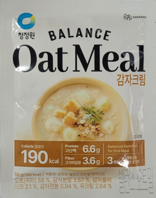 청정원 밸런스오트밀 감자크림, 50g, 10개