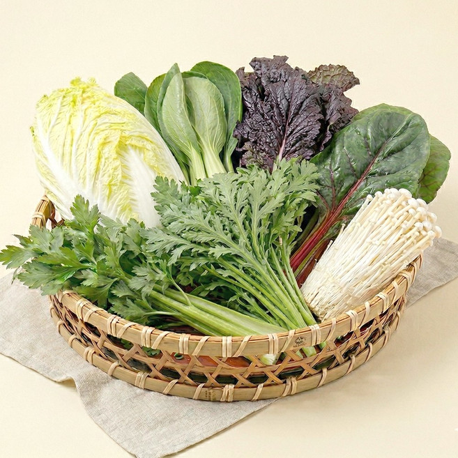 [사계절청년농부] 국내산 샤브샤브 야채 모듬 채소, 1세트, 1kg