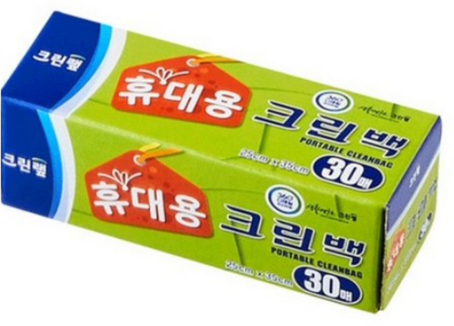 크린랩 휴대용 크린백 25cm x 35cm, 3개, 30개입, 중(M)