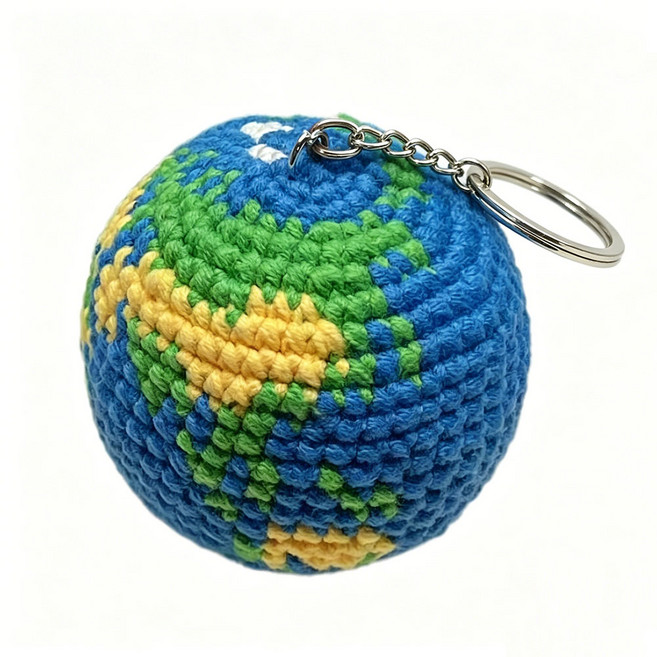 프로젝트 헤일메리 동일 스타일 굿즈 귀여운 지구 인형 키링 손뜨개 지구 모양 키홀더 배낭 가방 데코 소품XQ-1688-103946-2591965