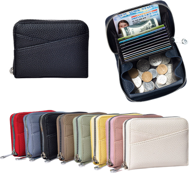 아노유 아코디언 카드지갑 동전 명함 지갑 8종 컬러 파우치증정