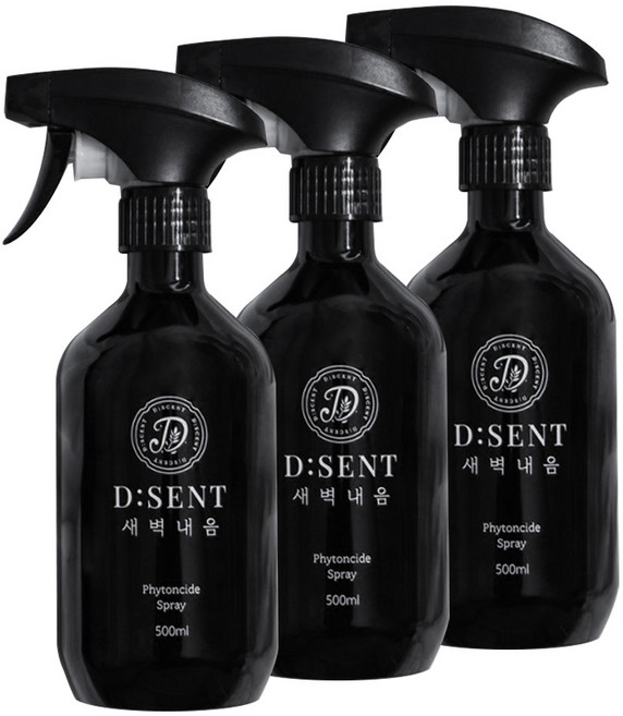 새벽내음 던센트 피톤치드 잎 편백수 천연 탈취 스프레이, 3개, 500ml