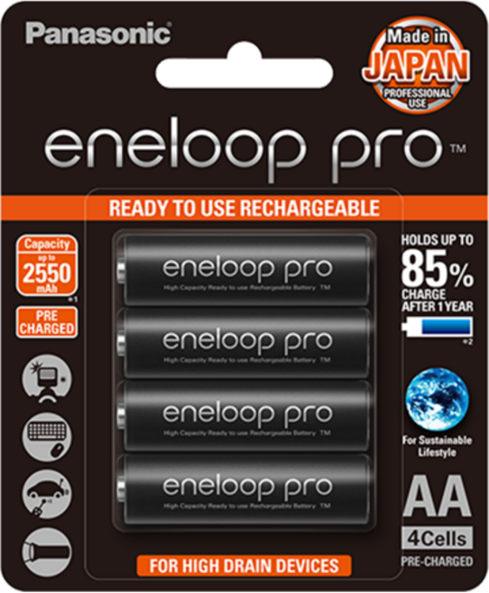 Panasonic eneloop pro AA 2550mAh 預充電 高容量充電電池, 1個