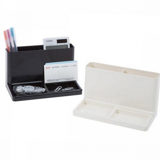 멀티 연필 꽂이 다용도 심플한 사무용품 펜꽂이 정리함 책상 수납함 데스크 문구 개인, 아이보리