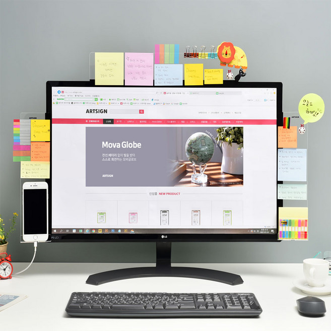 아크릴 모니터메모보드 모니터보드 초특가, 10.5564_300(핸드폰/우)