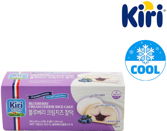 끼리 크림치즈 찰떡 60g 블루베리 6입 1BOX, 360g, 1박스