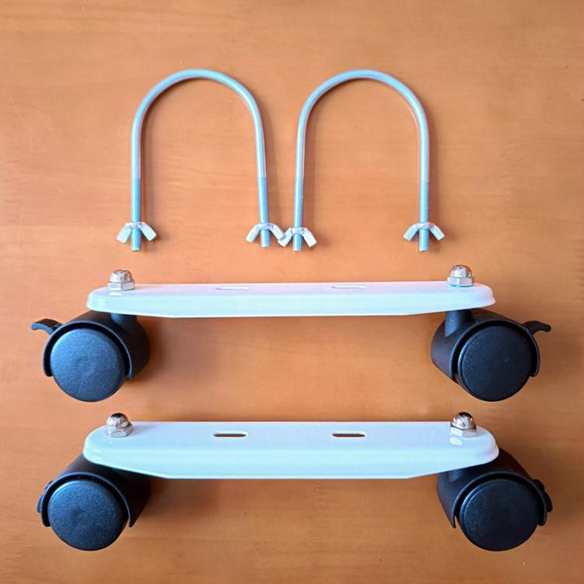 라디에이터 바퀴 수리용 사무실 가정용 교체 이동, U자형 화이트 지지판 PU 브레이크, 기본 색상