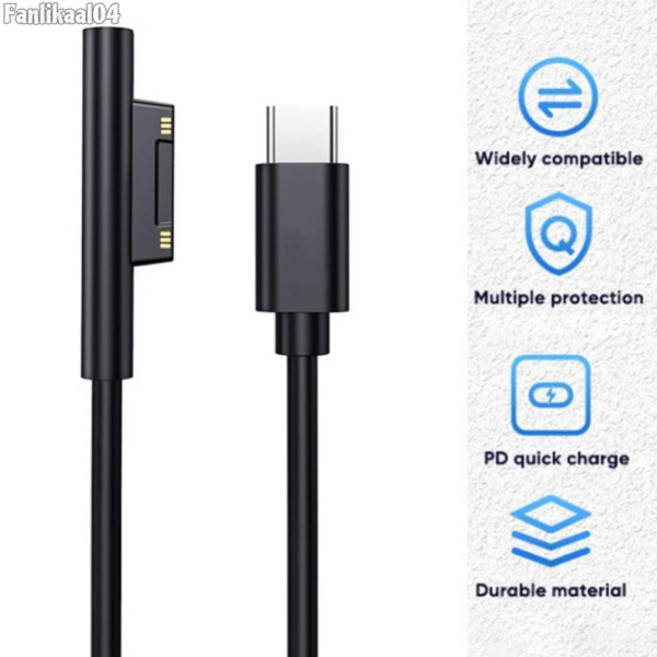 태블릿 충전기 액세서리 USB 유형 C 전원 공급 장치 Microsoft Surface Pro용 PD 고속 충전기 어댑터 케이, 1개