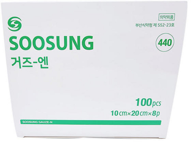 수성 접은거즈 10cmX20cmX8p 100매 의료용 드레싱, 1개