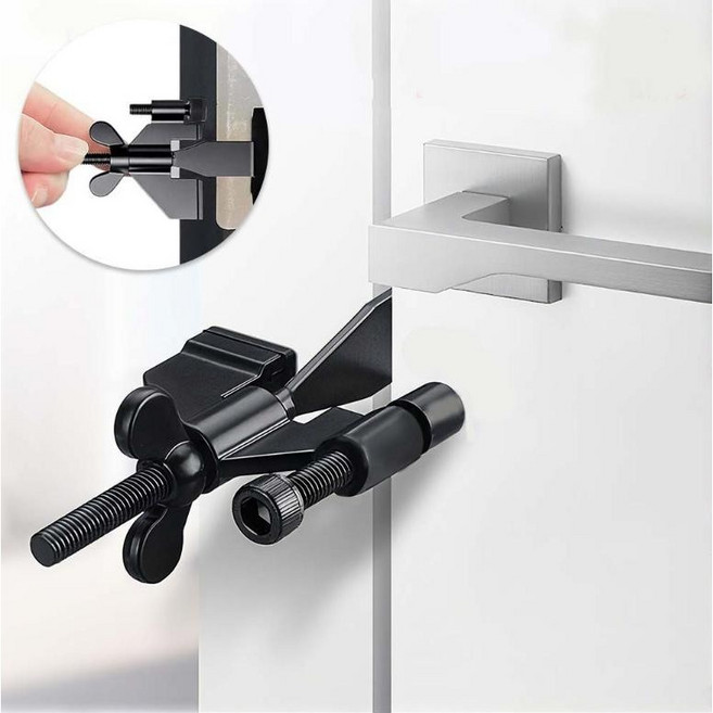 [루이/도어락] 업그레이드 휴대용 방문 잠금장치 여행용 홈 보안 도어락, 1개