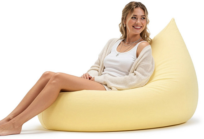 폴리몰리 1인용 스판 빈백 그랜드 LT201, 버터 옐로우