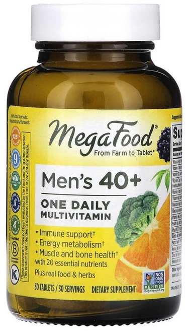 메가푸드 MegaFood 만 40세 이상 남성용 원 데일리 종합비타민 30정121182원산지:기타, 30정, 1개 - 쿠팡