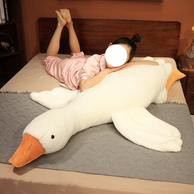 티류으스 여름 냉감 대형 오리인형 바디필로우 롱쿠션 수면 쿨 AB, 큰 흰 거위