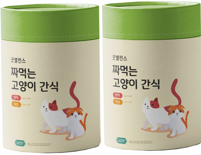 굿밸런스 짜먹는 고양이 간식 플러스, 720g, 2개, 혼합맛(연어/치킨)