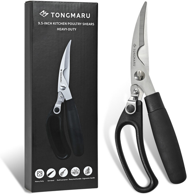 통마루 프리미엄 가금류 고기 손질 전용 뼈가위, 1개, 블랙