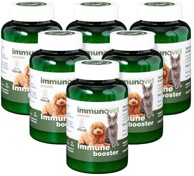 이뮤노벳 과립형6병-강아지 고양이 췌장염 면역 항암 보조제 종양 영양제 면역, 6개