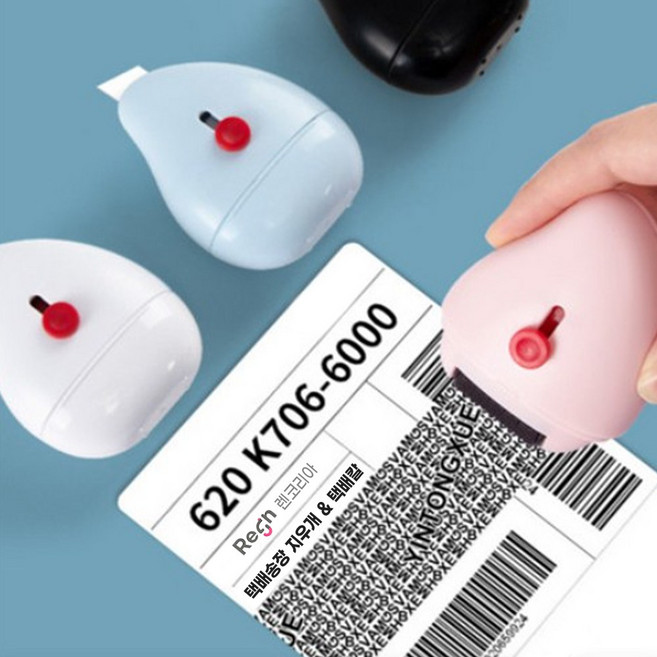 개인정보 유출방지 택배송장 지우개 겸 택배칼 보호 스탬프 롤러 5시전 당일발송, 핑크, 1개