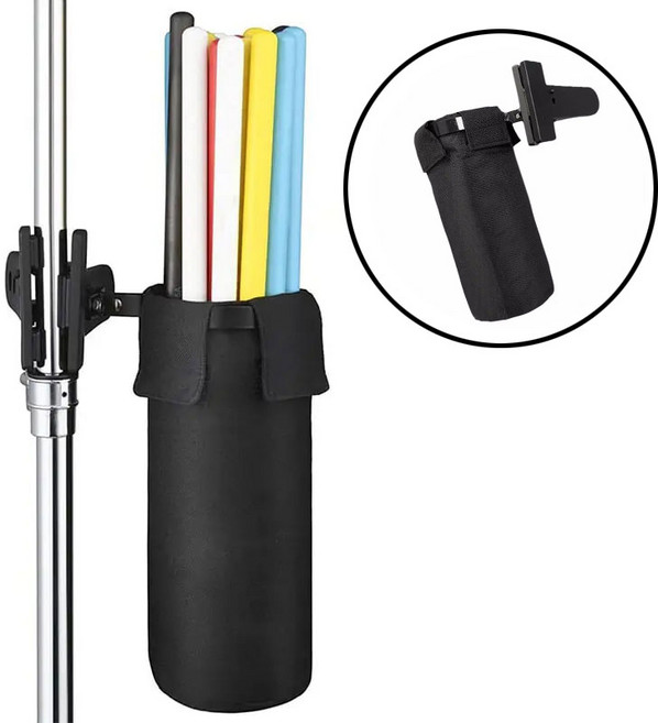 디스테이지 드럼스틱 홀더 클립 집게형 와이드 케이스 보관함, 1세트, 블랙