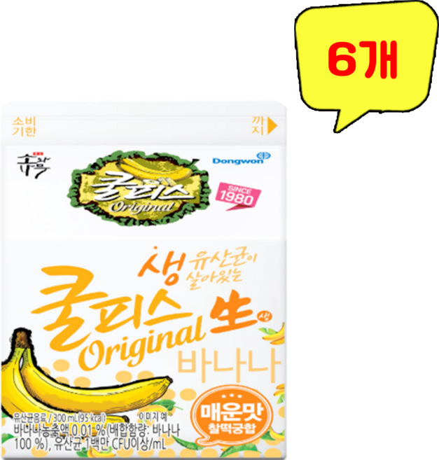 동원)쿨피스생바나나, 6개, 300ml