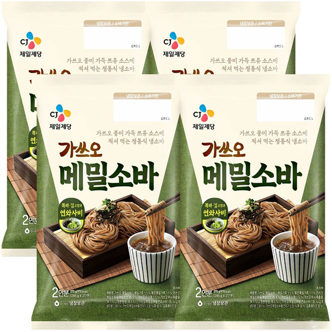 씨제이 가쓰오 메밀소바, 570g, 4개