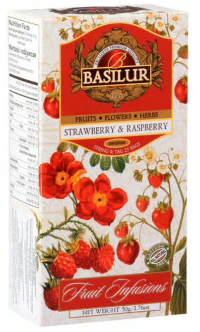 Basilur tea 바실루르 차 티백 스트로베리&라즈베리 25티백 50g, 50ml, 25개입
